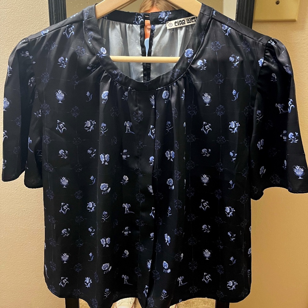 Pattern Silk Blouse - image 1